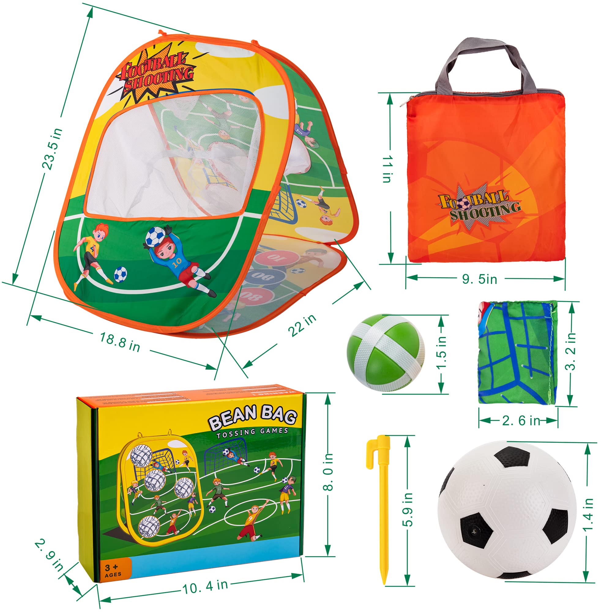 Sundaymot Bean Bag Toss Game Set - Football Themed Outdoor & Indoor Activity Toy for Kids Ages 3-8 Years Old - Perfect Birthday, Christmas Gift for Boys & Girls - Fun Backyard, Party, Family Game for Toddlers & Children