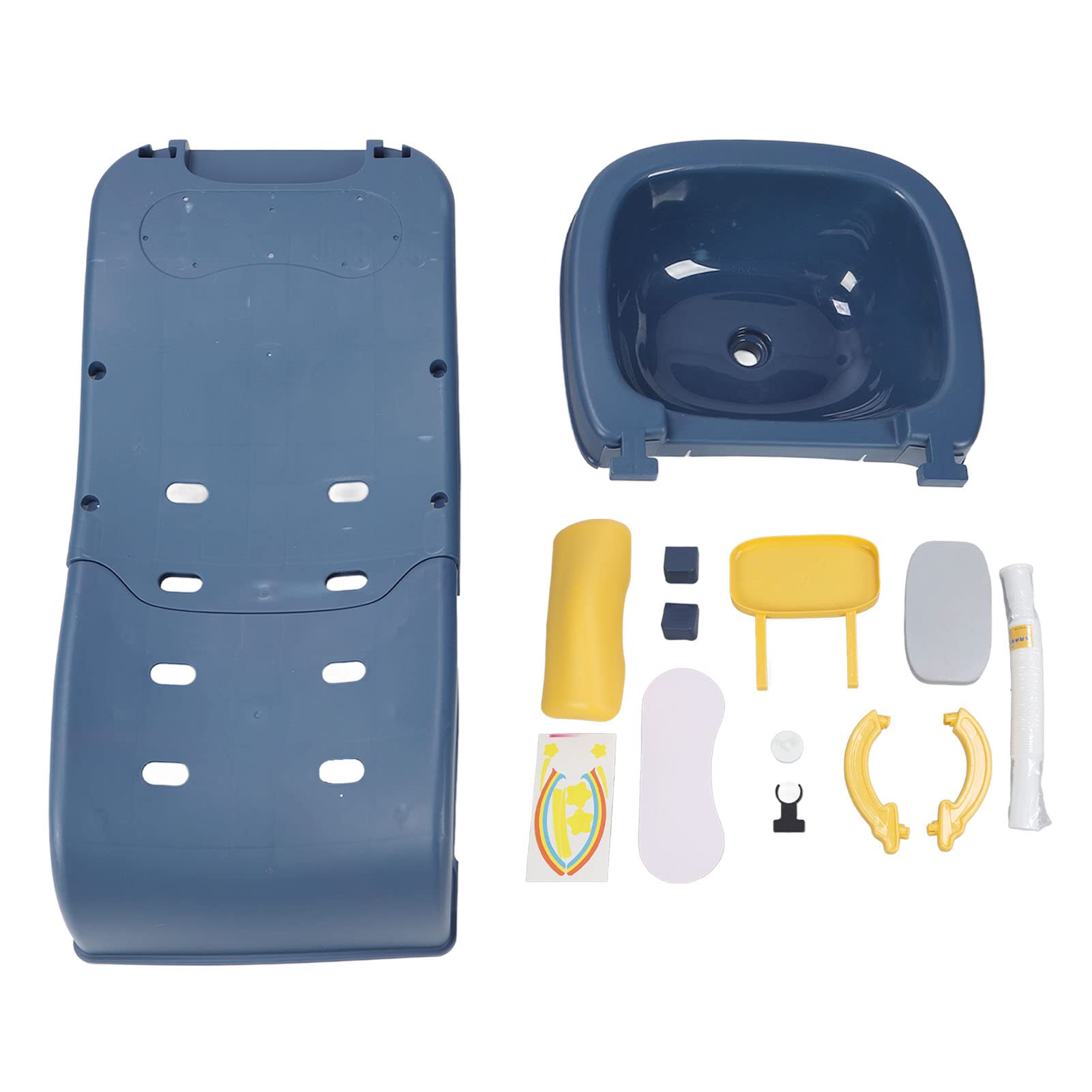 **Heavy Duty Kids Hair Washing Chair - Foldable Shampoo Chair with Basin for Toddlers & Children 0-10 Years (110.2 lbs Capacity, Blue) - Perfect for Home Bathing & Salon Use**