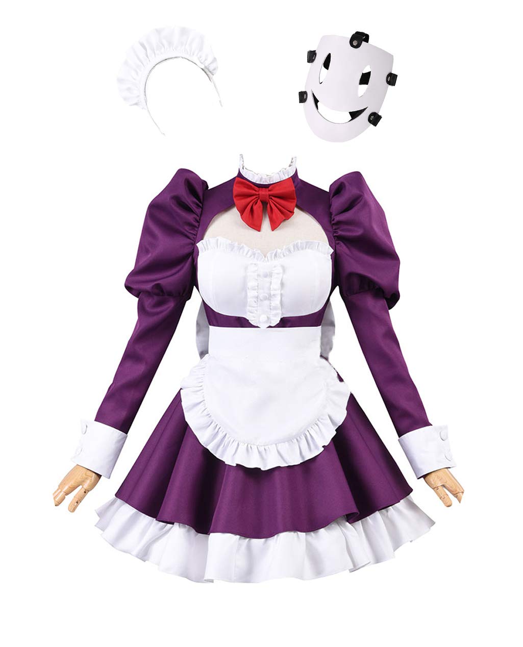 PPONE Anime High Rise Invasion Cosplay Costume Set - Maid Outfit with Mask for Women | Perfect for Halloween, Cosplay Events & Anime Conventions