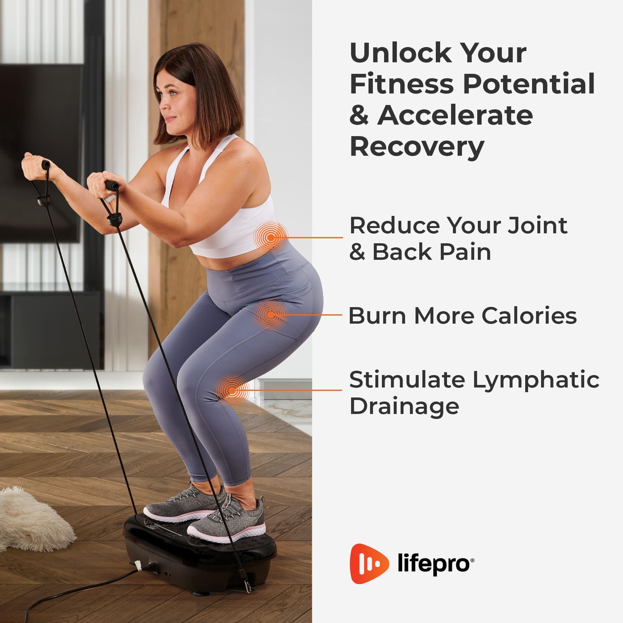 Lifepro Vibration Plate Exercise Machine with Magnetic Therapy - Full Body Workout Platform for Weight Loss & Muscle Toning | Portable Vibration Trainer for Home Gym, Lymphatic Drainage & Post-Workout Recovery | Perfect for Beginners, Seniors & Physical Therapy