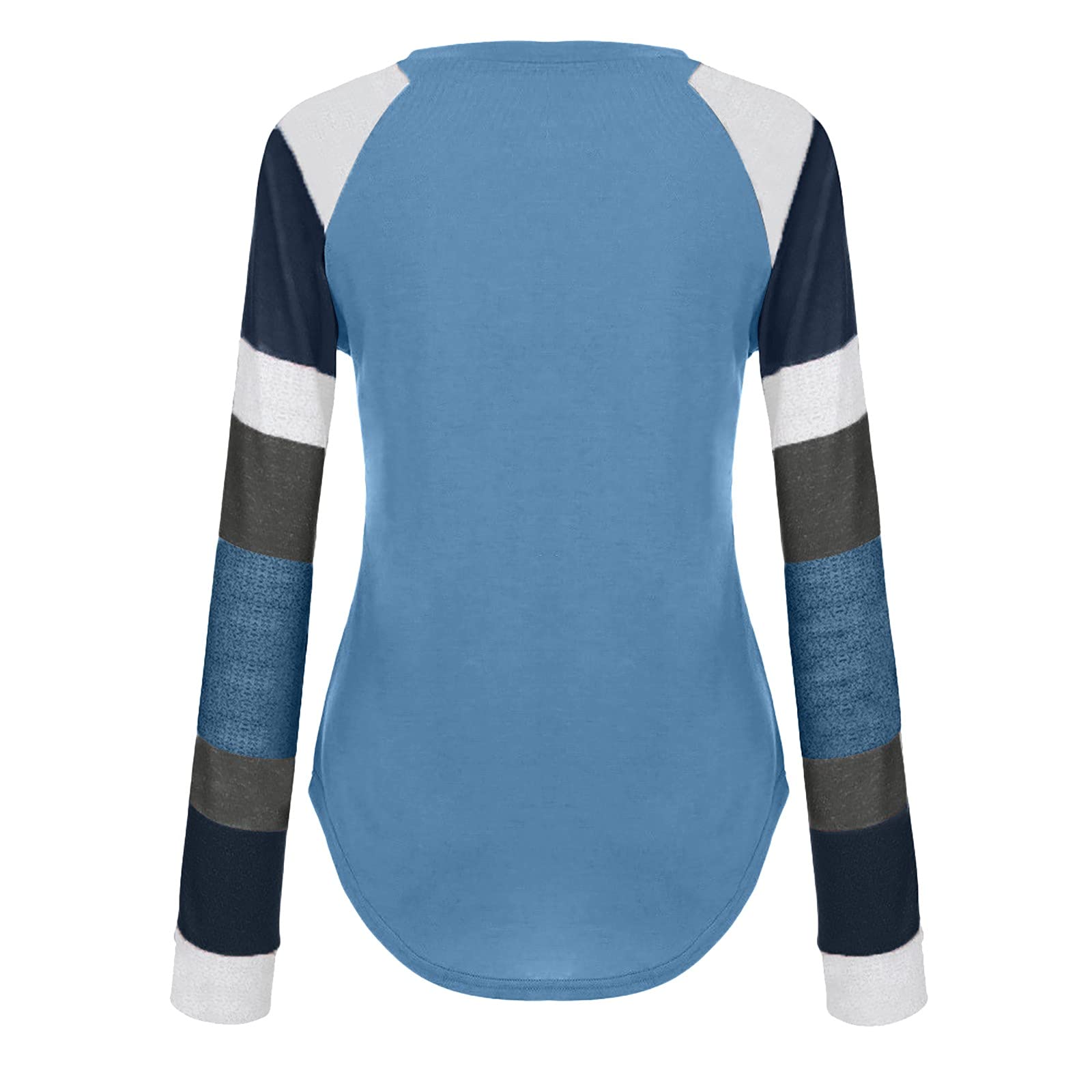 Women's A-Line Striped Crewneck Long Sleeve Shirt - Stretch Slim Fit Pleated Top for School, Work & Festival Outfits | Casual & Dressy Occasions