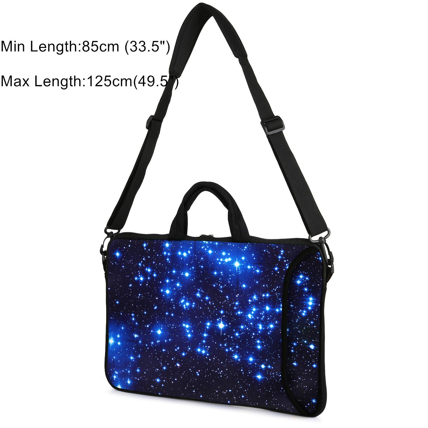 Violet Mist 11-13 Inch Laptop Shoulder Bag - Waterproof Neoprene Messenger Bag with Zipper & Adjustable Strap - Protective Laptop Sleeve Case for MacBook, Tablet & Notebook - Perfect for Work, School & Travel - Blue Galaxy Design