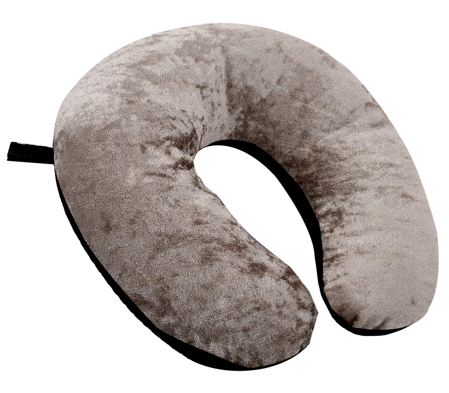 Kuber Industries Unisex U-Shaped 100% Pure Memory Foam Neck Pillow - Soft Travel Pillow for Airplane, Car, Train & Bus - Ergonomic Support for Office & Home Use - Black & Grey (CTKTC39211)