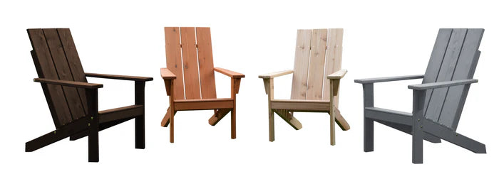 Modern Adirondack Chair - Contemporary Outdoor Lounge Chair with Weather-Resistant Wood - Perfect for Patio, Garden, Poolside & Backyard Relaxation