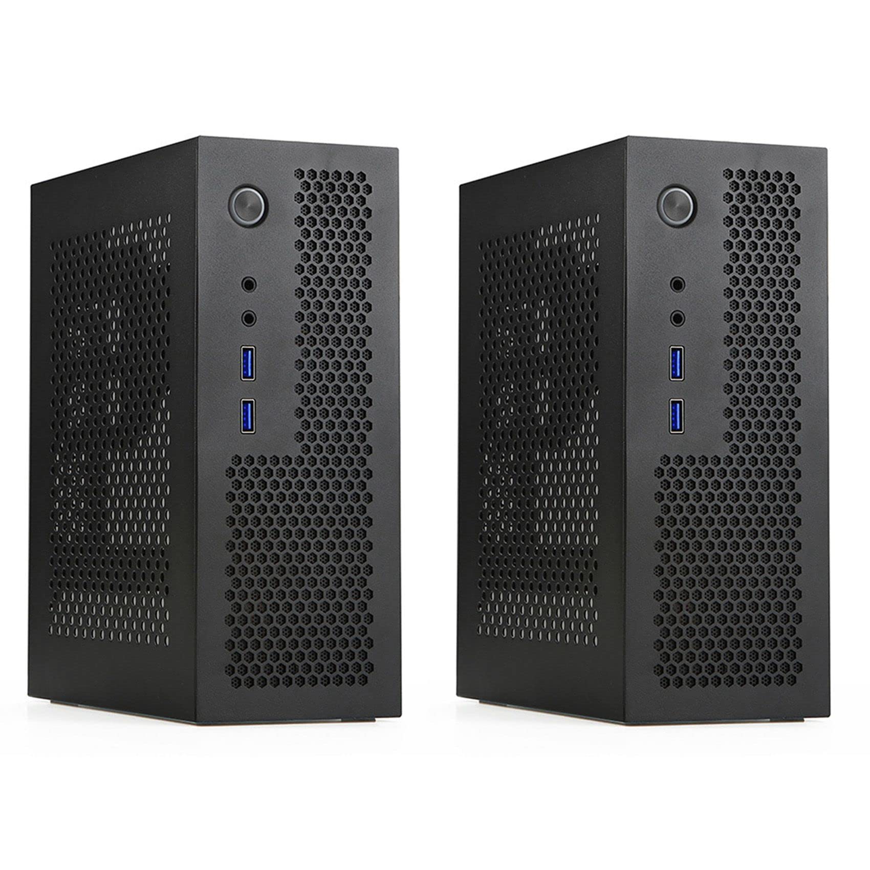 Fuzzbat 2X A09 Mini ITX PC Case - Compact Gaming Computer Chassis with USB 3.0 Ports, Black Desktop Case for Home & Office Use | Perfect for Small Form Factor Builds, HTPC Setups & Space-Saving Workstations
