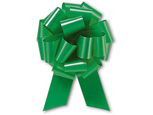 50 Pack 8 Inch Emerald Green Satin Pull Bows for Gift Wrapping, Gift Baskets, Wedding Decorations, Party Favors & DIY Crafts - Elegant Ribbon Bows for Presents, Events and Special Occasions