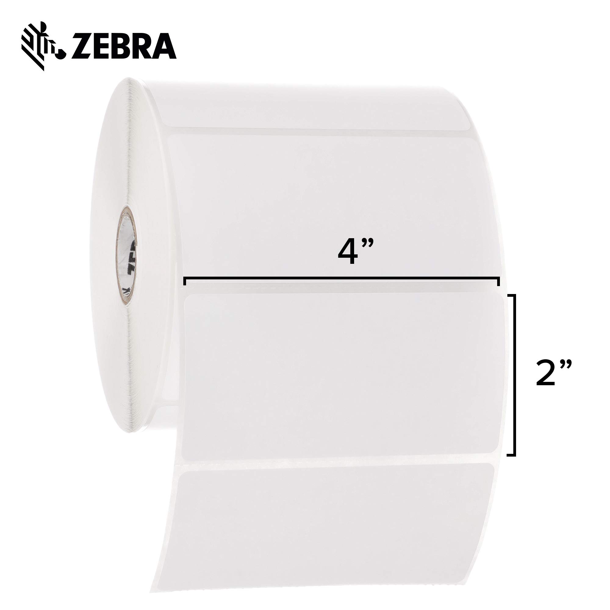 Zebra 4x2 Inch Thermal Transfer Paper Labels - Z-Perform 2000T Permanent Adhesive Shipping Labels (1 Inch Core, 6 Rolls) - Ideal for Warehouse, Logistics & Package Labeling - Model 10031651SP