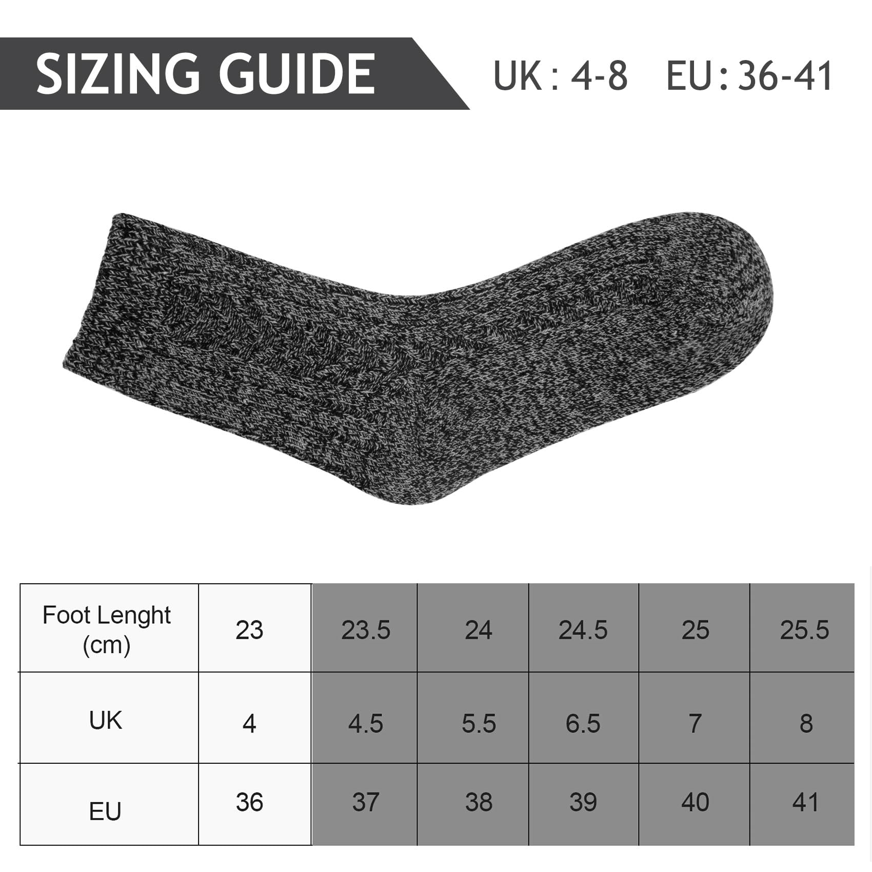 Women's Wool Thermal Socks 5-Pack - Soft Thick Winter Socks for Cold Weather & Nordic Style