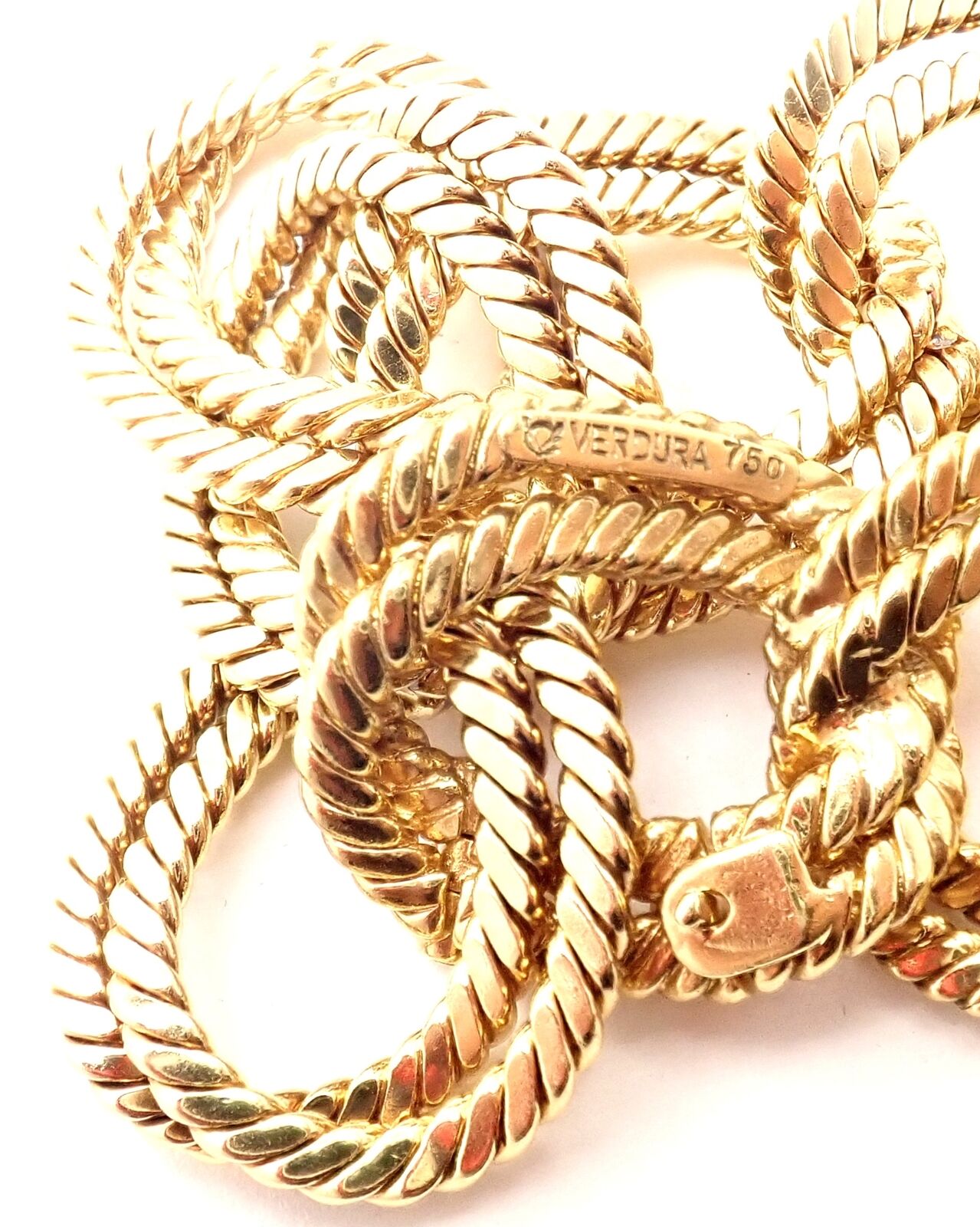 Authentic Verdura 18k Yellow Gold Rope Link Bracelet - Luxury Vintage Jewelry for Women - Perfect for Weddings, Parties & Special Occasions