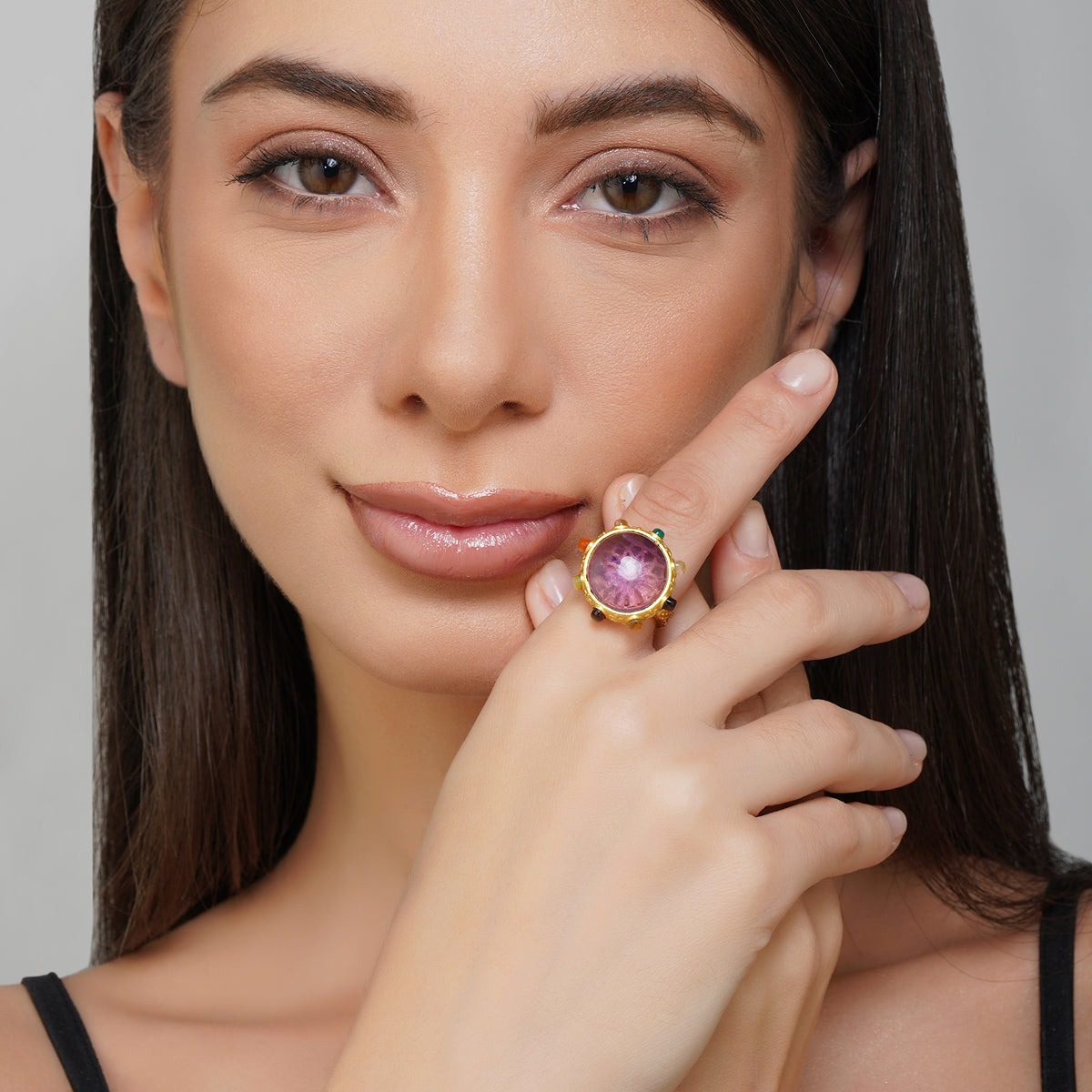 Authentic Navratna Gemstone Ring - 9 Stones for Wealth & Protection | Perfect for Meditation & Spiritual Healing