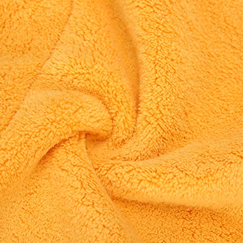 **Soft Coral Fleece Hair Towel Wrap with Headband - Super Absorbent for Quick Hair Drying After Shower, Washing Face & Makeup (Yellow Hair Cap + Yellow Hair Band) - Perfect for Salon, Spa & Home Use**