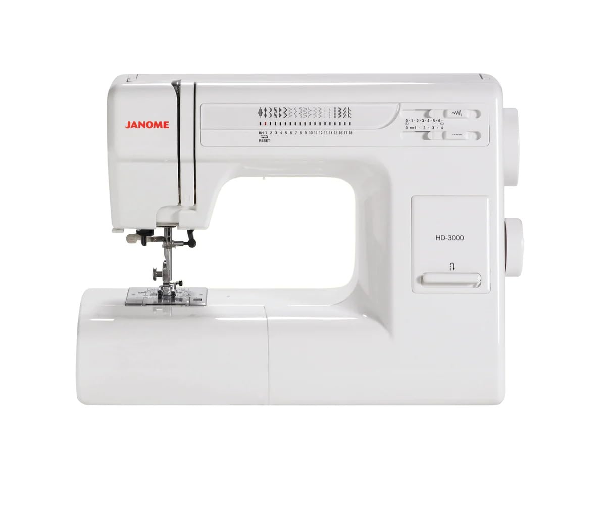 Janome HD-3000 Heavy Duty Sewing Machine for Quilting, Denim & Leather - Perfect for Home Tailoring, DIY Projects & Professional Dressmaking