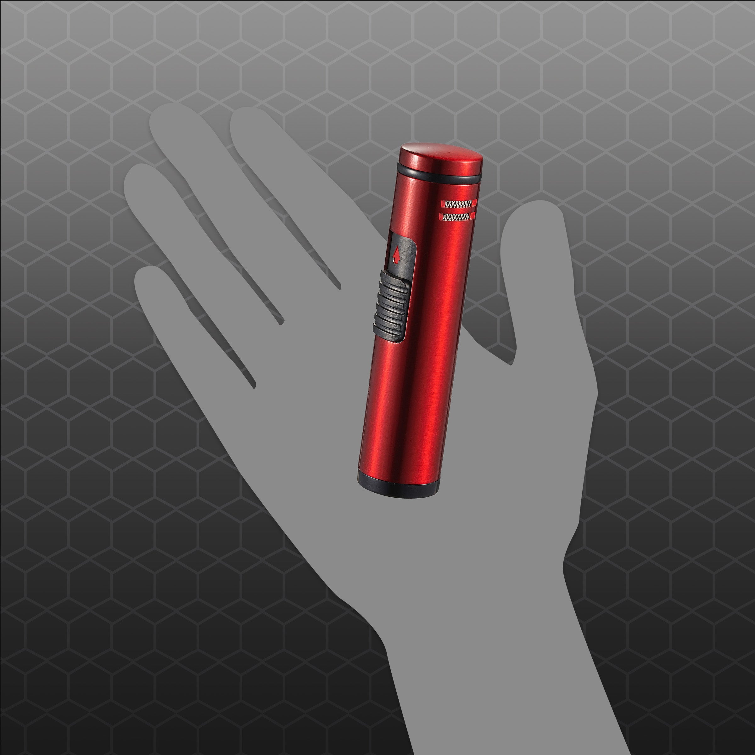 Visol Cobra Triple Flame Cigar Lighter - Windproof Jet Torch Lighter for Cigars, Cigarettes & Outdoor Use - Durable Red Butane Lighter for Smoking Accessories & Camping Gear