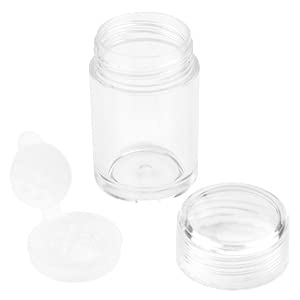 Eyeshow 6 Pack 10ml Clear Plastic Empty Loose Powder Jars with Sifter & Sample Pots - Refillable Makeup Containers for Mineral Foundation, Setting Powder & Pigments (Travel, Home & Professional Use)