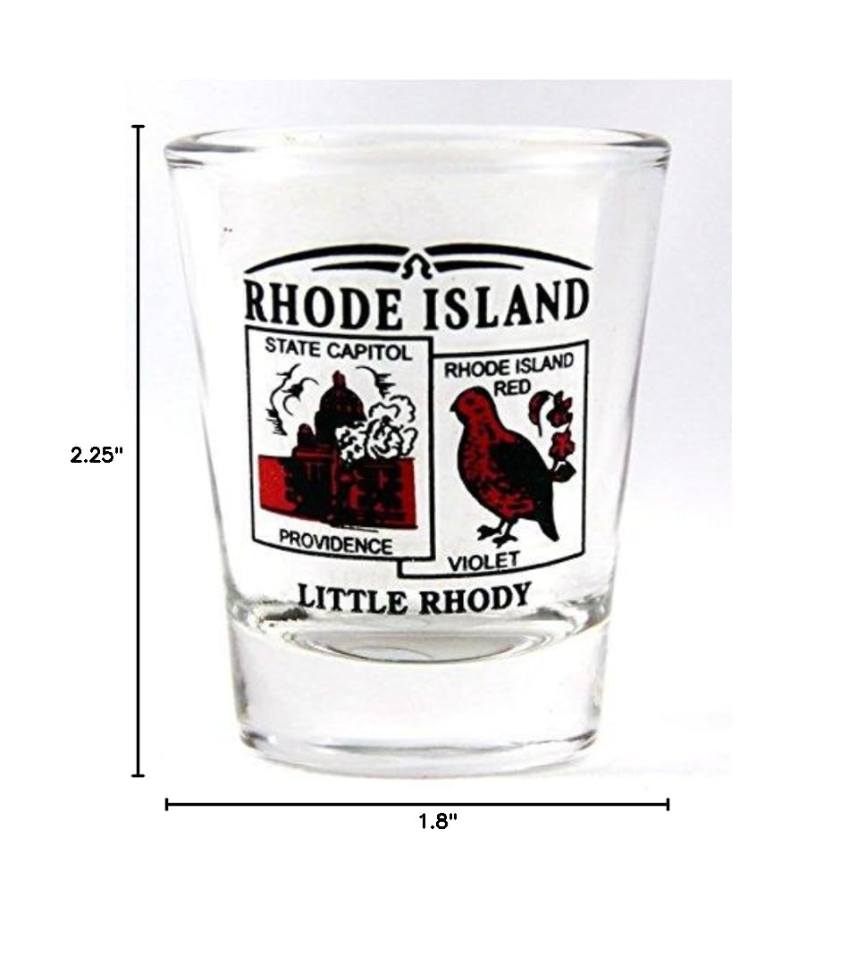 Rhode Island State Scenery Red Shot Glass - 1.5oz Mini Glass for Whiskey, Tequila & Cocktails - Perfect for Parties, Gifts & Collectors