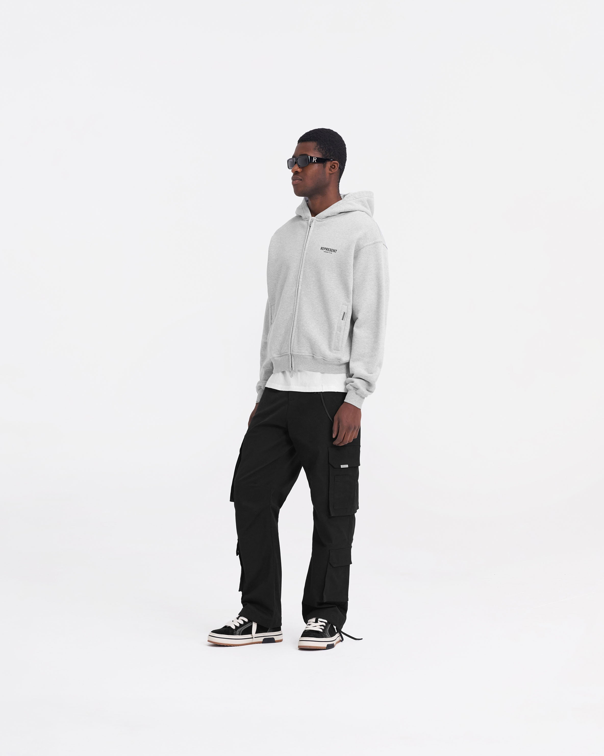 Represent Owners Club Zip Hoodie - Ash Grey | Premium Streetwear for Men & Women | Perfect for Casual Outfits, Gym Wear & Urban Fashion