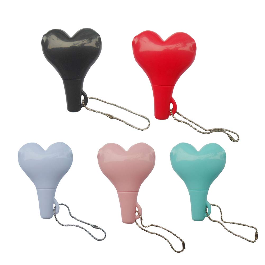 5-Pack Heart-Shaped 3.5mm Headphone Splitter - Male to 2 Female Audio Jack Adapter (White, Pink, Red, Blue, Black) - Portable Keychain Earphone Splitter for Sharing Music with Friends, Travel, Gaming & Movie Watching