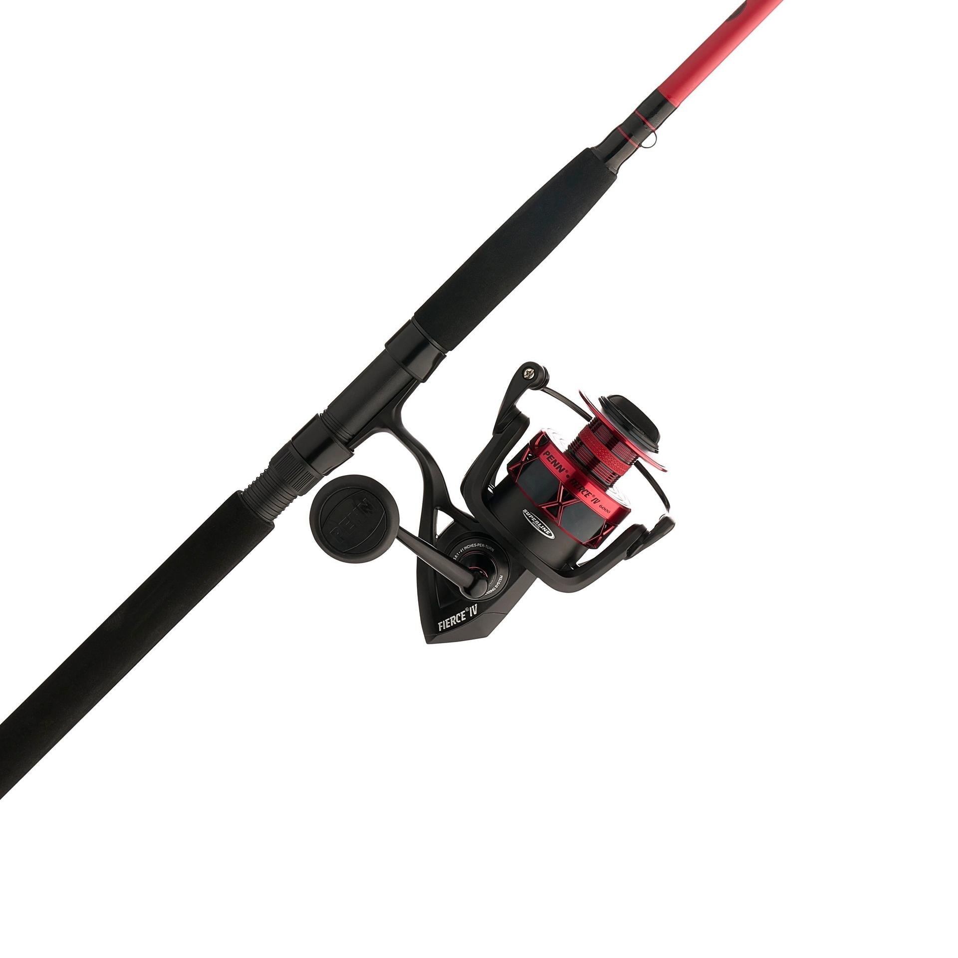 Fierce® IV Spinning Rod and Reel Combo - Premium Fishing Gear for Saltwater and Freshwater Anglers | Perfect for Bass, Trout, and Offshore Fishing Adventures