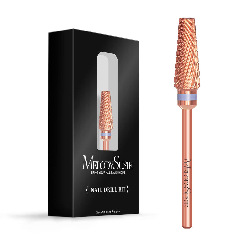 MelodySusie 5-in-1 Tungsten Carbide Nail Drill Bit Set (XC+M+3XF) for Professional Manicure & Pedicure at Home or Salon