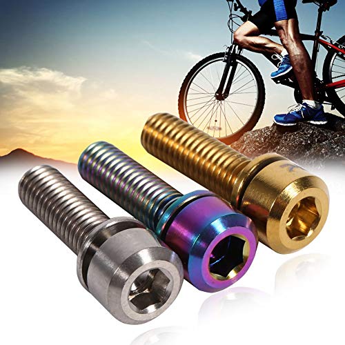 Titanium Alloy Bicycle Stem Bolts - 6Pcs M5 x 18mm Bike Stem Screws for Mountain & Road Bikes - Lightweight & Durable Fixing Bolts for Handlebar Stems - Perfect for Cycling, Commuting & Bike Maintenance
