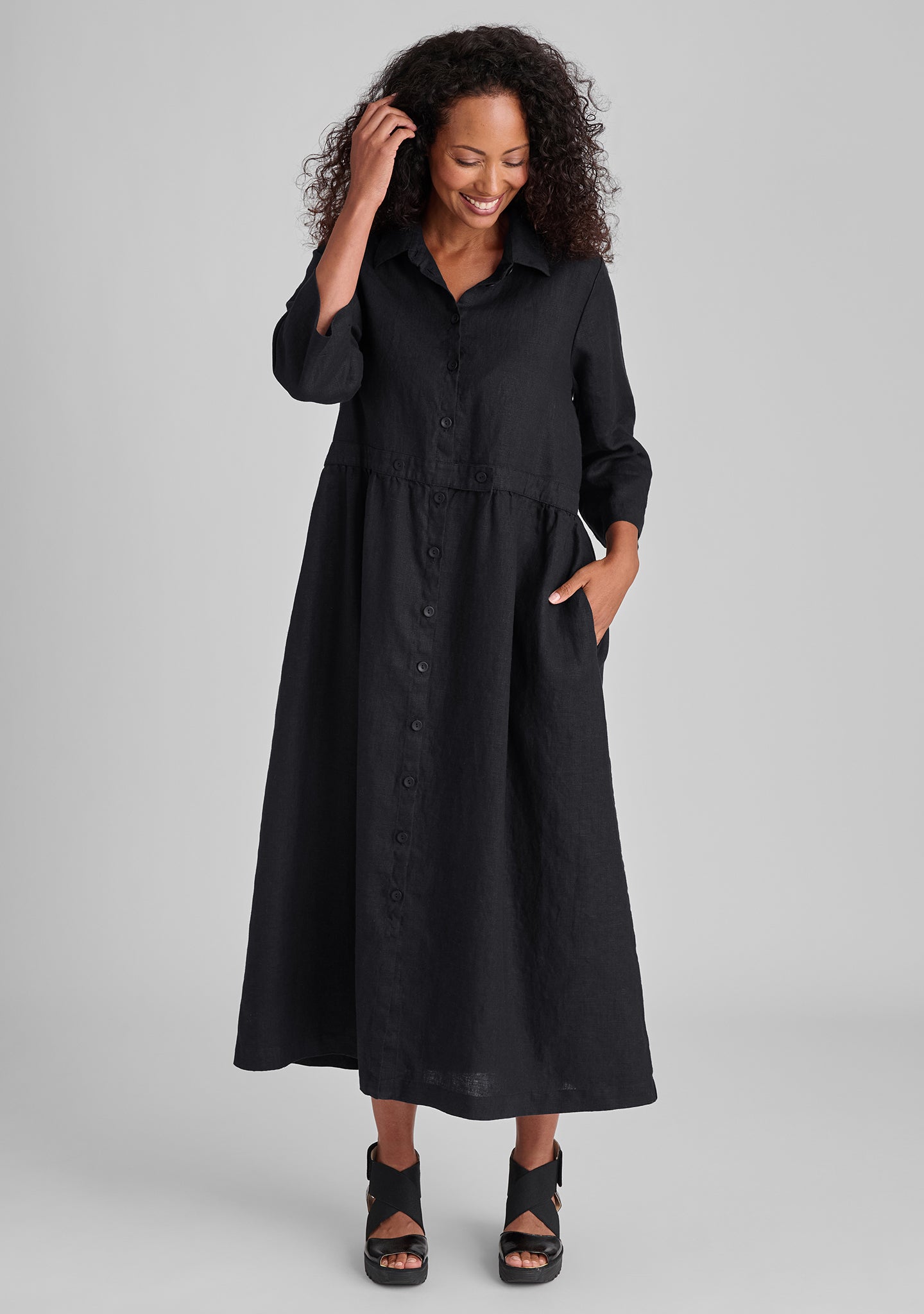 Women's Linen Button Down Maxi Dress - Breathable Summer Casual Long Dress for Beach, Vacation & Everyday Wear