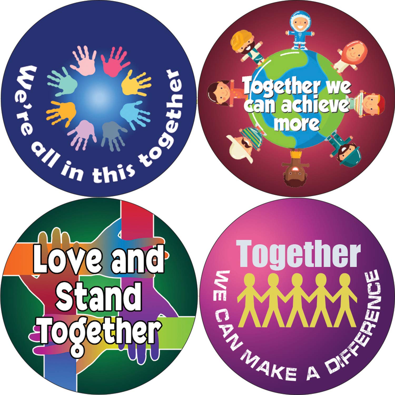 Creanoso 'We’re All in This Together' Motivational Stickers (20-Sheet Pack) - Fun Classroom Reward Stickers for Kids - Perfect Stocking Stuffers & Party Favors for Boys and Girls - Great for School, Home, and Party Incentives