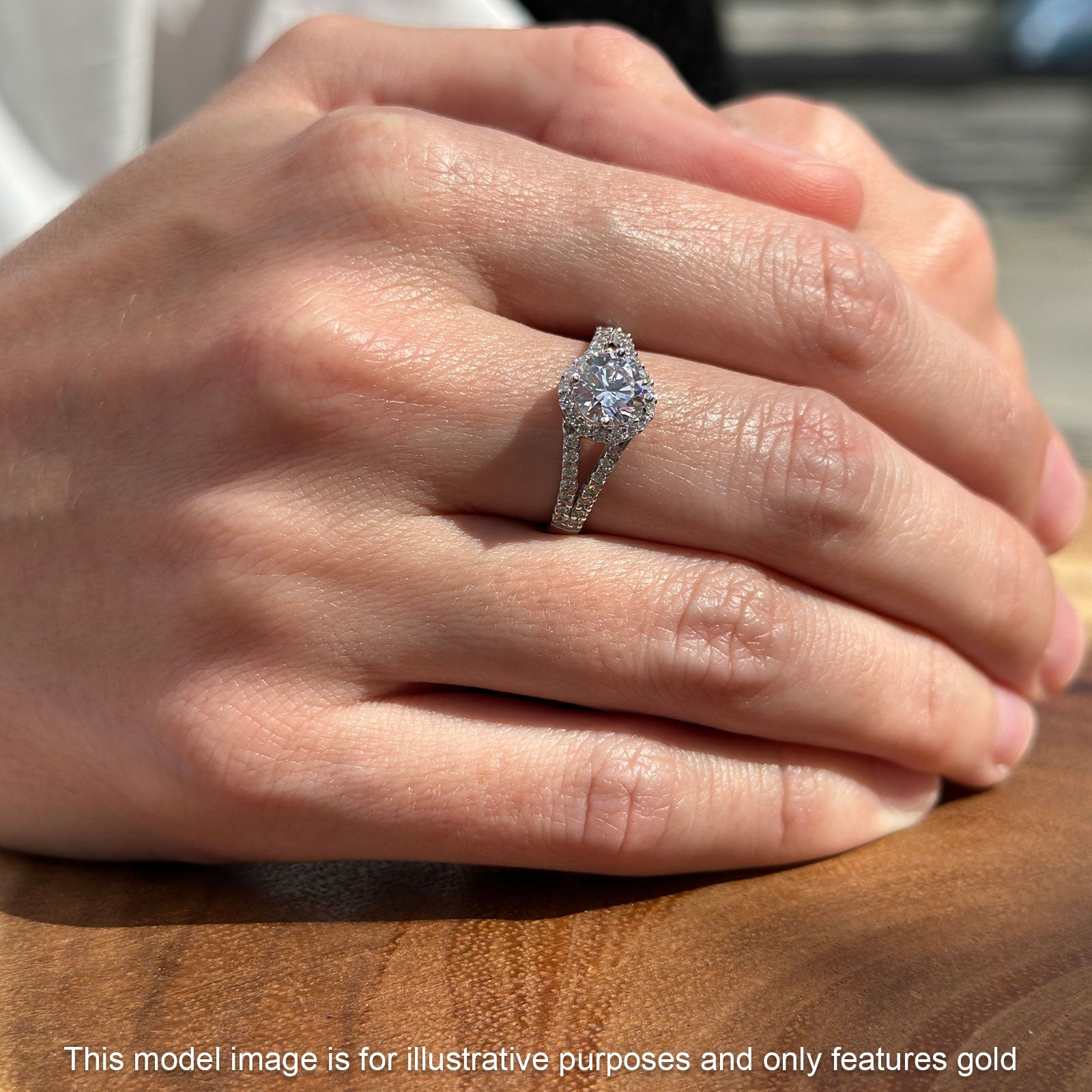 14K White Gold Three Stone Round Morganite & CZ Ring for Women - Elegant Bridal Jewelry, Anniversary Gift, Engagement Ring for Her