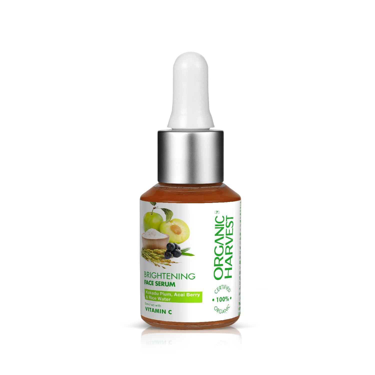 Organic Kakadu Plum & Acai Berry Brightening Face Serum with Vitamin C - Deeply Nourishing & Protective Glow Serum for All Skin Types (30ml) | Perfect for Daily Skincare Routine & Nighttime Hydration