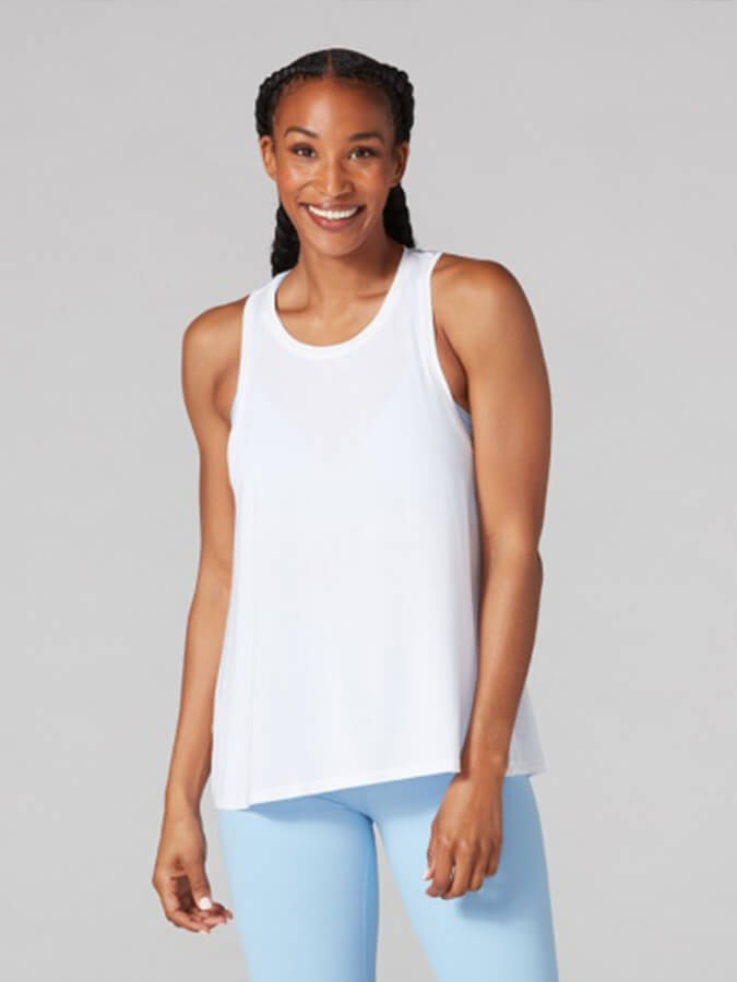 Tavi Tie Back Women's Tank Top - White - Sexy Summer Casual Top for Beach, Party & Date Night