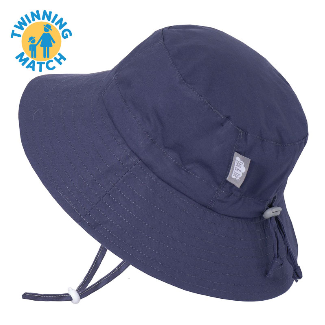 Jan + Jul Cotton Bucket Sun Hat for Women & Men - Navy Blue UPF 50+ Sun Protection - Perfect for Beach, Pool, Gardening & Outdoor Activities