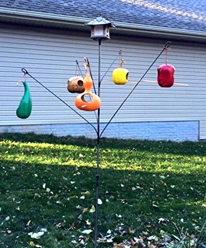 USA Made Backyard Garden Bird Feeder Hanger - Bottle Tree Style Birdhouse for Outdoor Decoration | Free Shipping | Perfect for Patio, Lawn & Wildlife Watching