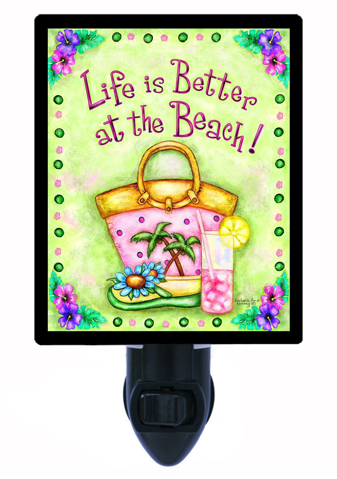 Tropical LED Night Light with Palm Trees - Perfect for Beach, Bedroom & Kids Room Decor - Creates a Relaxing Coastal Ambiance