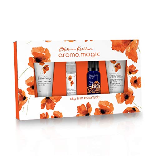 Aroma Magic Oily Skin Essentials Kit - Daily Cleanse, Tone & Moisturize Set for Oily & Acne-Prone Skin | Perfect for Morning & Night Skincare Routine