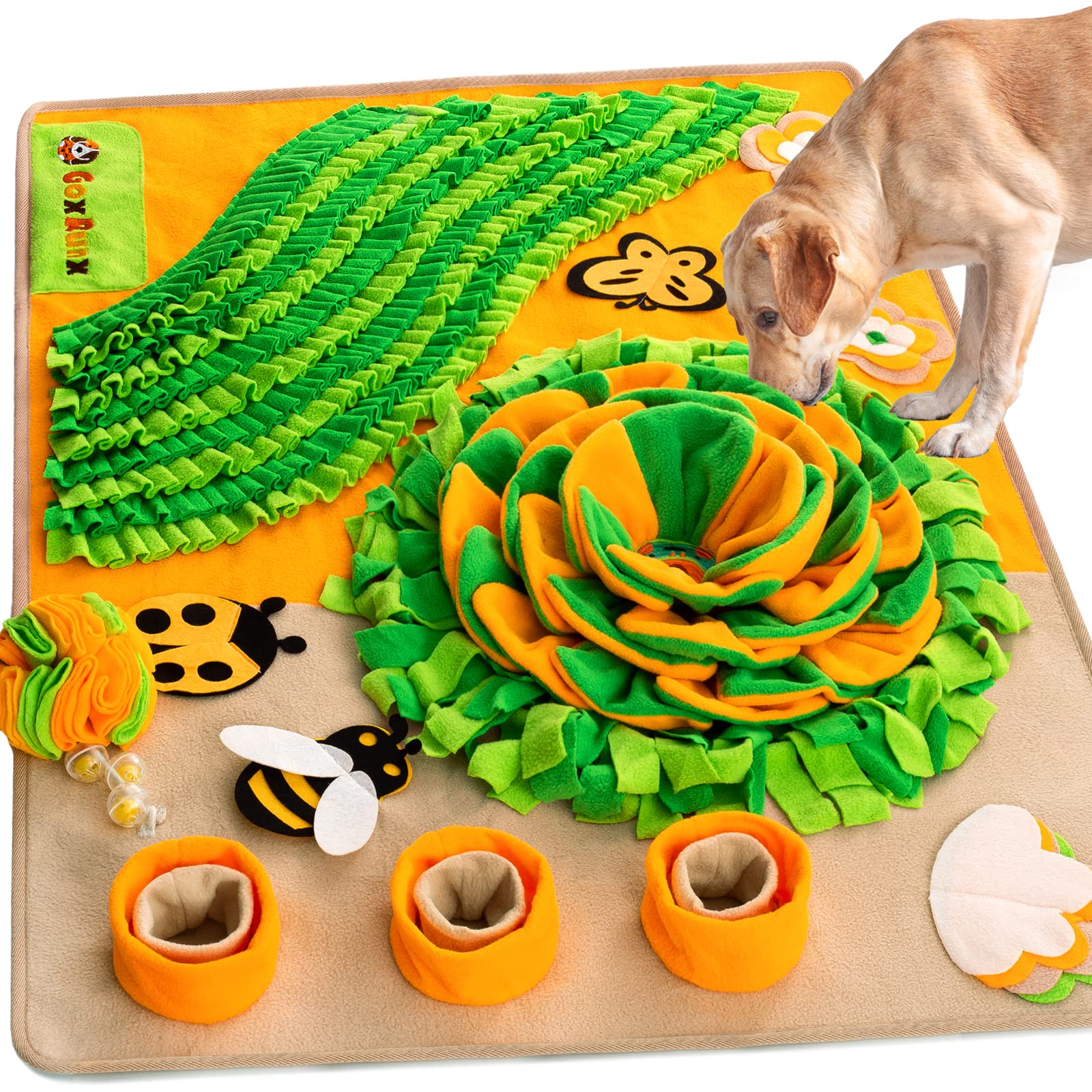 Large 40'' x 27'' Snuffle Mat for Dogs - Interactive Feeding & Foraging Mat with Treat Pockets - Encourages Natural Instincts for Small & Large Dogs - Perfect for Mealtime Enrichment, Slow Feeding & Mental Stimulation