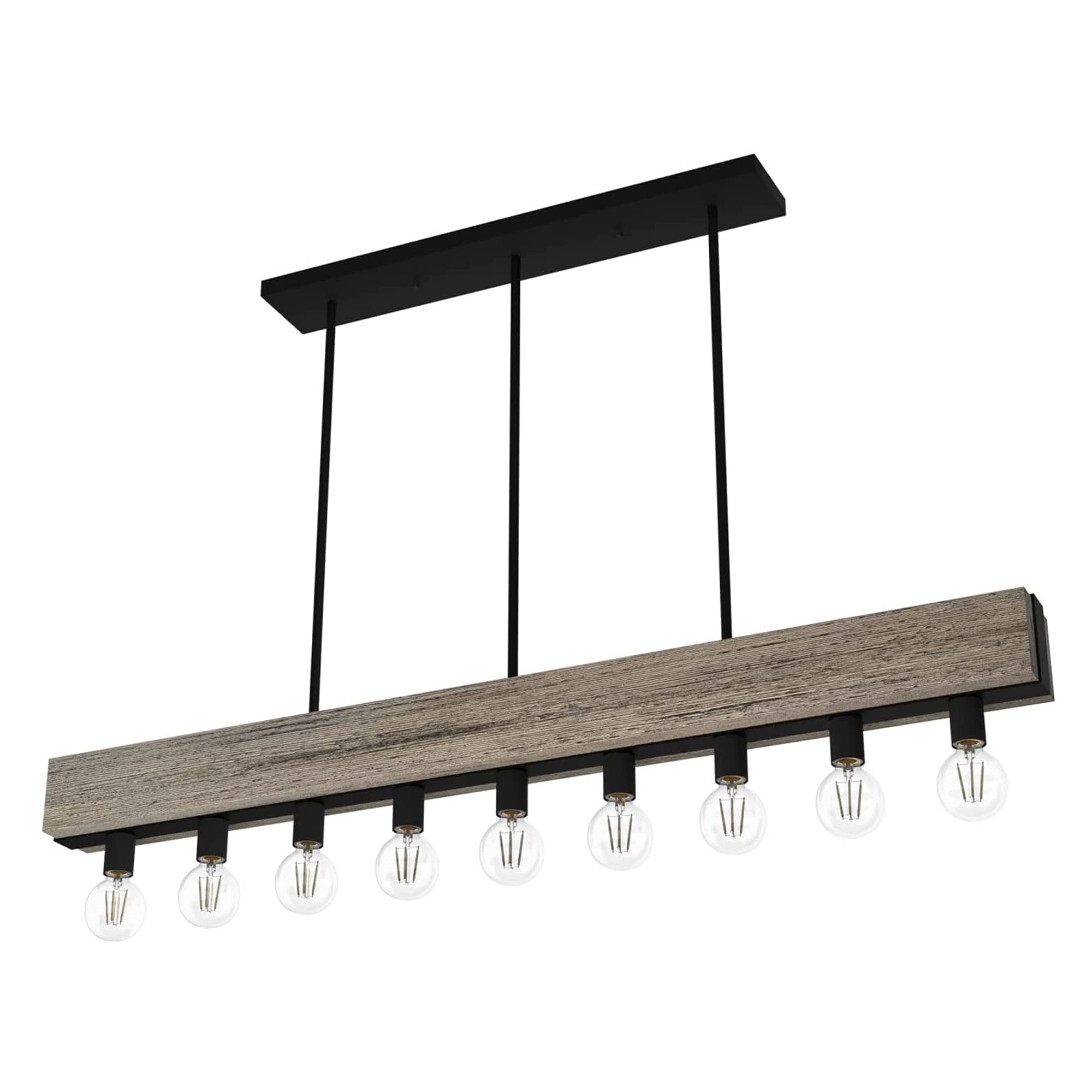 Hunter Fan Company 19060 Donelson Linear Chandelier - Rustic Iron Finish, Modern Farmhouse Lighting Fixture for Dining Room, Kitchen Island, or Entryway