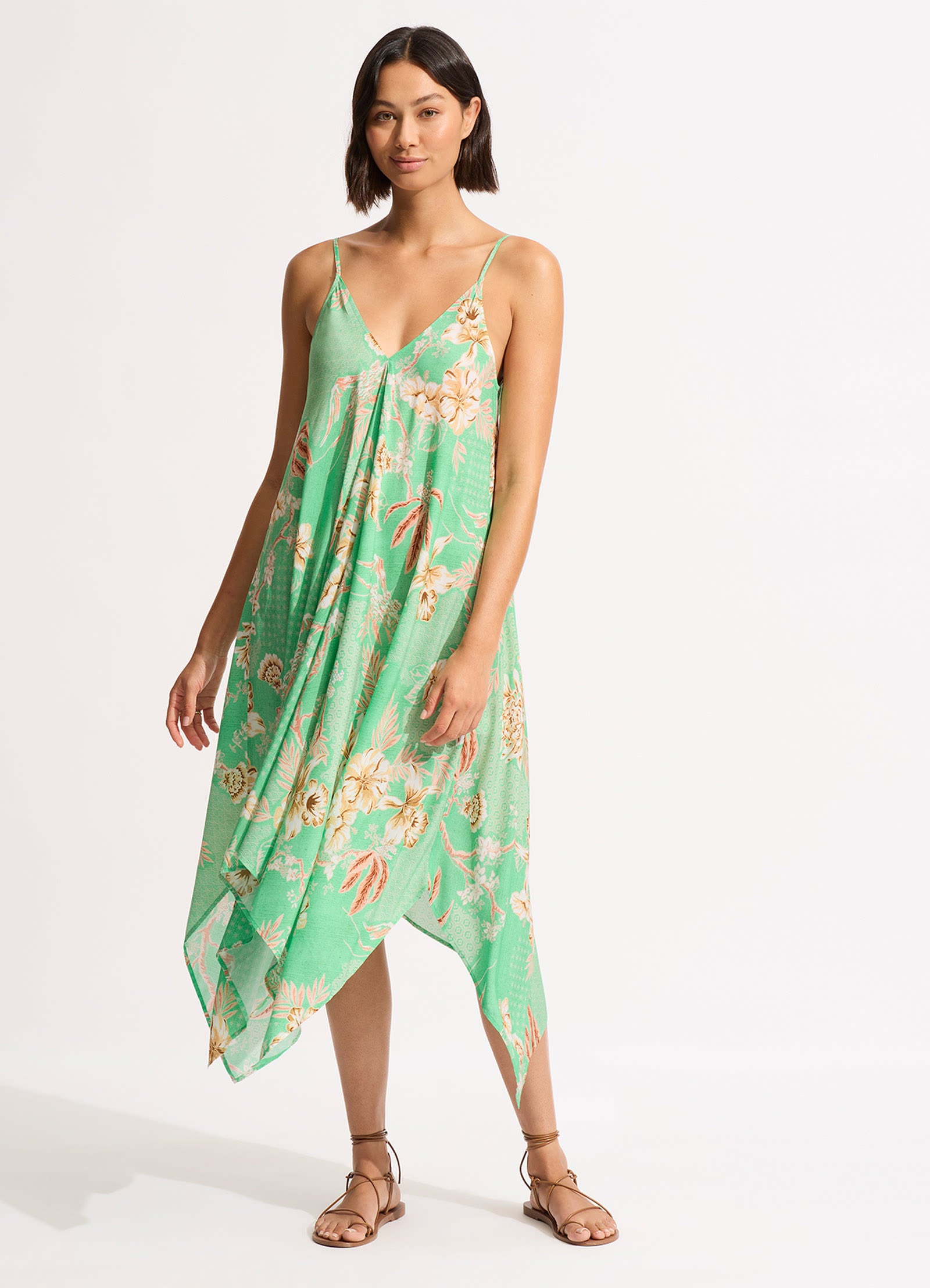 Eden Scarf Dress Mint Green - Elegant Flowy Wrap Dress for Women | Perfect for Spring, Summer, Beach & Date Night