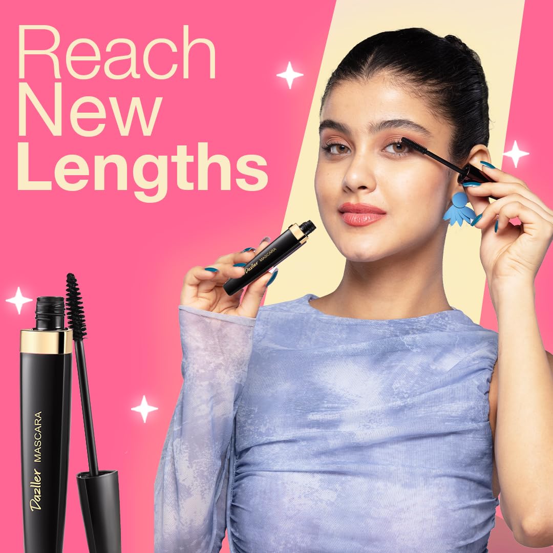 Dazller Eye Combo: Lash-a-Long Mascara & Kreamy Kajal (0.35g) - Lightweight, Smudge-Proof, Water-Resistant, Long-Lasting | Perfect for Everyday Wear, Date Night, and Special Occasions