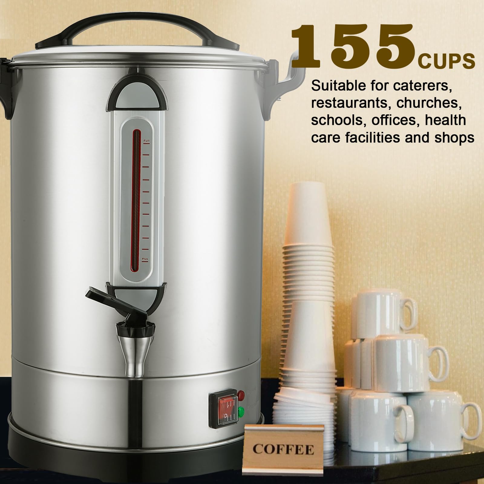 Commercial Coffee Maker - 155 Cup Electric Percolator for Catering & Restaurants