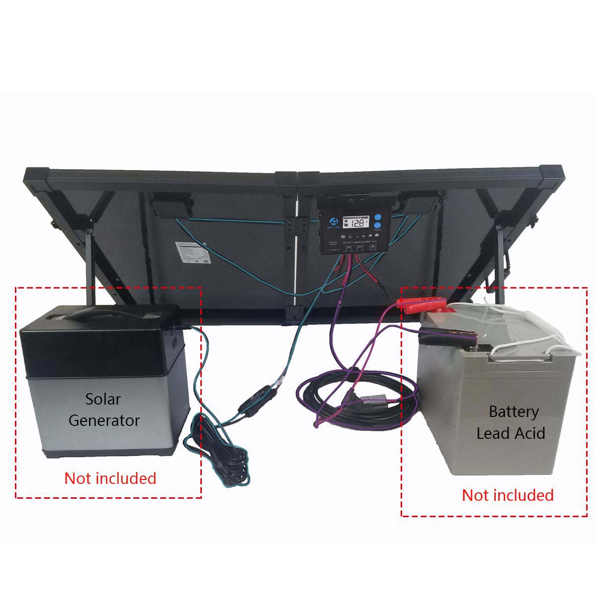 ACOPower 100W 12V Portable Solar Panel Kit with 20A Charge Controller - Foldable Monocrystalline Suitcase Design, Waterproof for Outdoor Camping, RV & Emergency Power