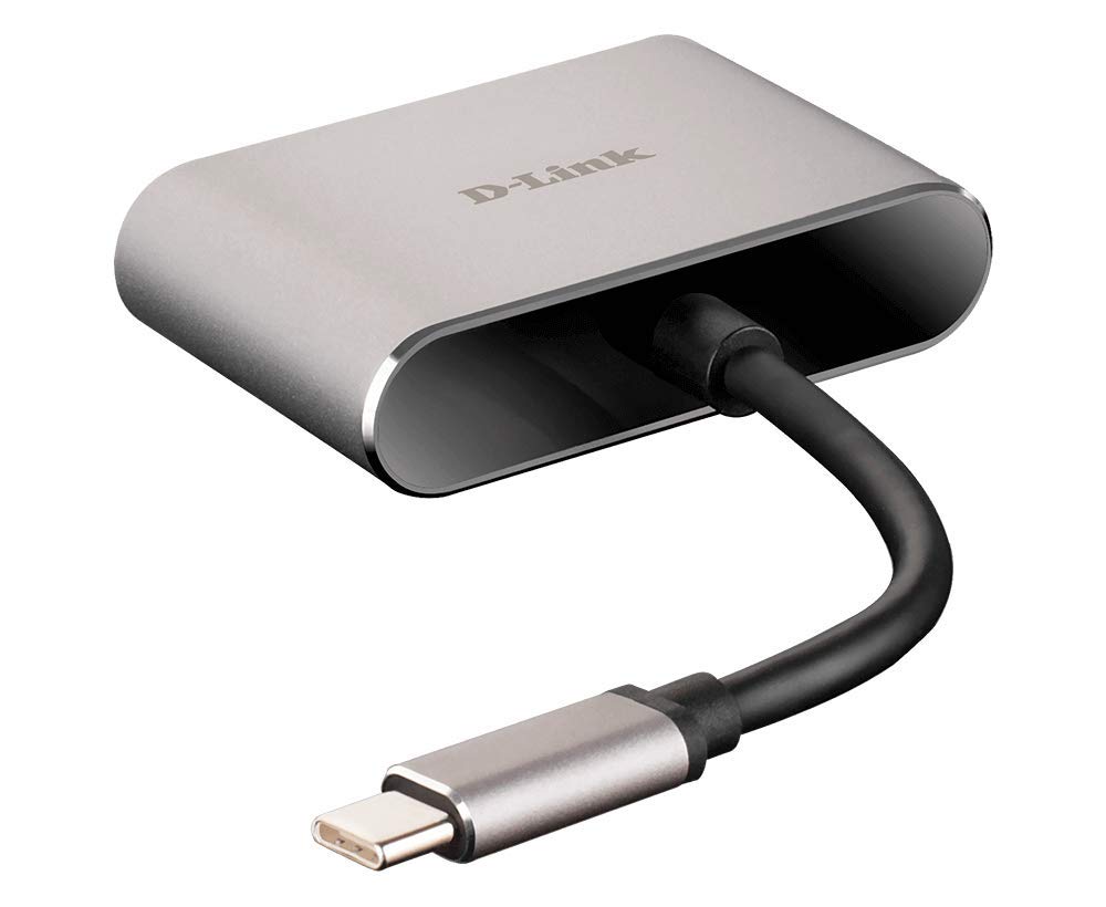 D-Link USB C to HDMI & VGA Adapter Cable - USB Type C 3.0 Thunderbolt 3 to HDMI 4K & VGA 1080P Converter - Plug & Play Compact Design for MacBook, Chromebook, Windows Laptops - Home Office & Conference Room Display Solution (DUB-V210-US)