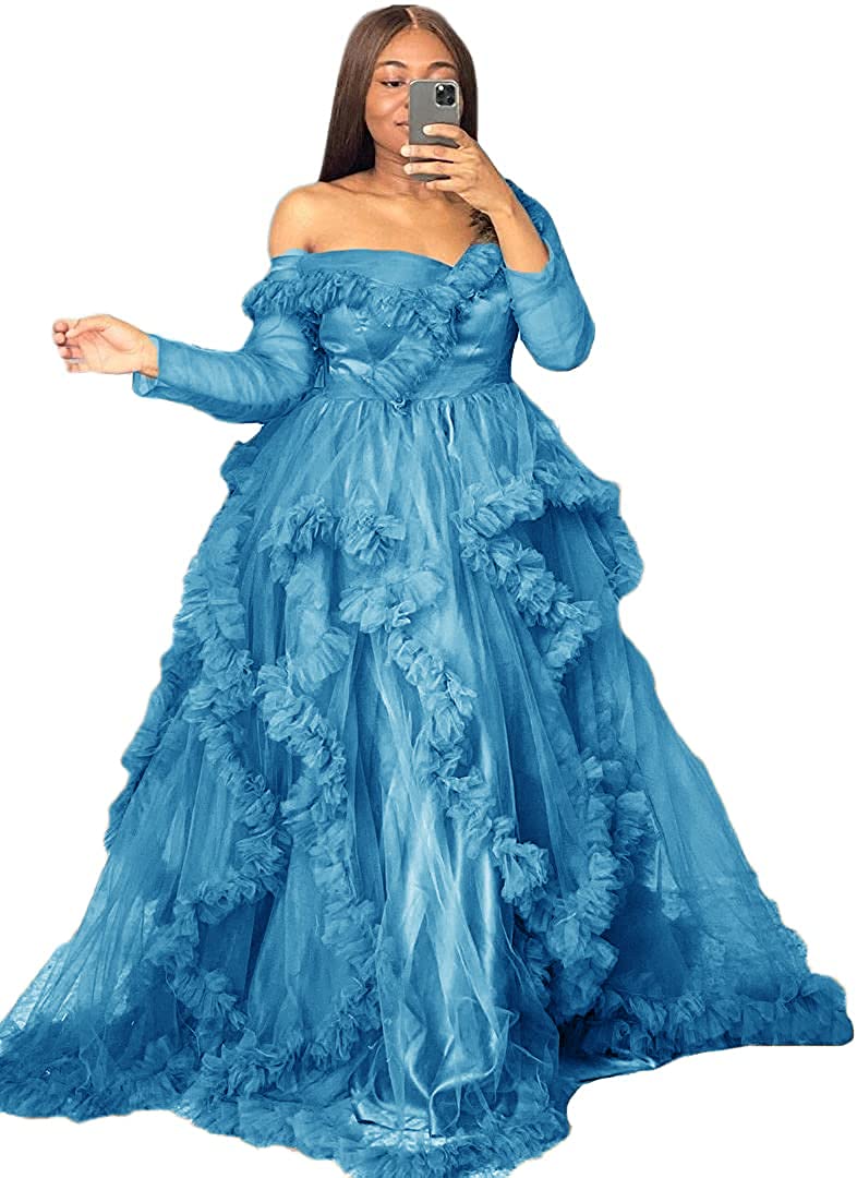 Elegant Hecate Long Prom Gown for Women - Strapless Pleated Maternity Dress for Photography, Weddings & Special Occasions