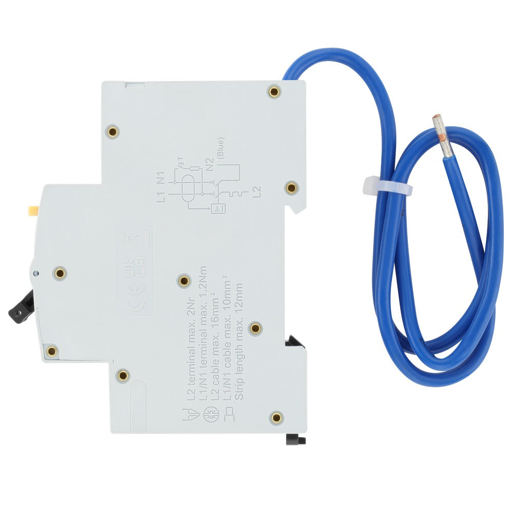 BG Fortress Type A Double Pole B Curve RCBO 32A CUCRB32DPA - Circuit Breaker for Home & Commercial Electrical Safety Protection - Perfect for Residential Wiring, Industrial Panels, and Electrical System Upgrades