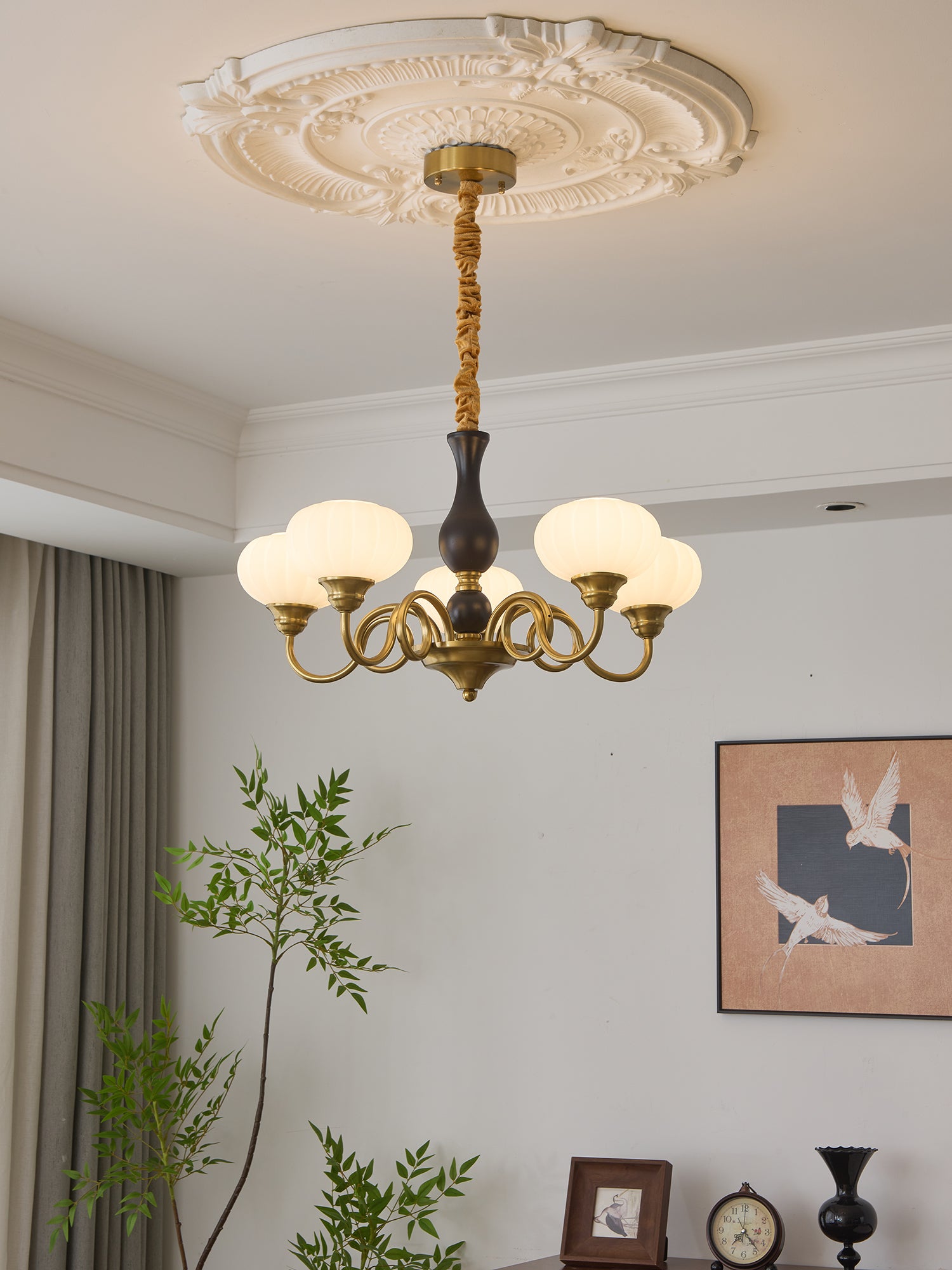 Elaris Crystal Chandelier - Modern Elegant Ceiling Light Fixture for Dining Room, Living Room & Bedroom | Energy Efficient LED Lighting for Home Decor