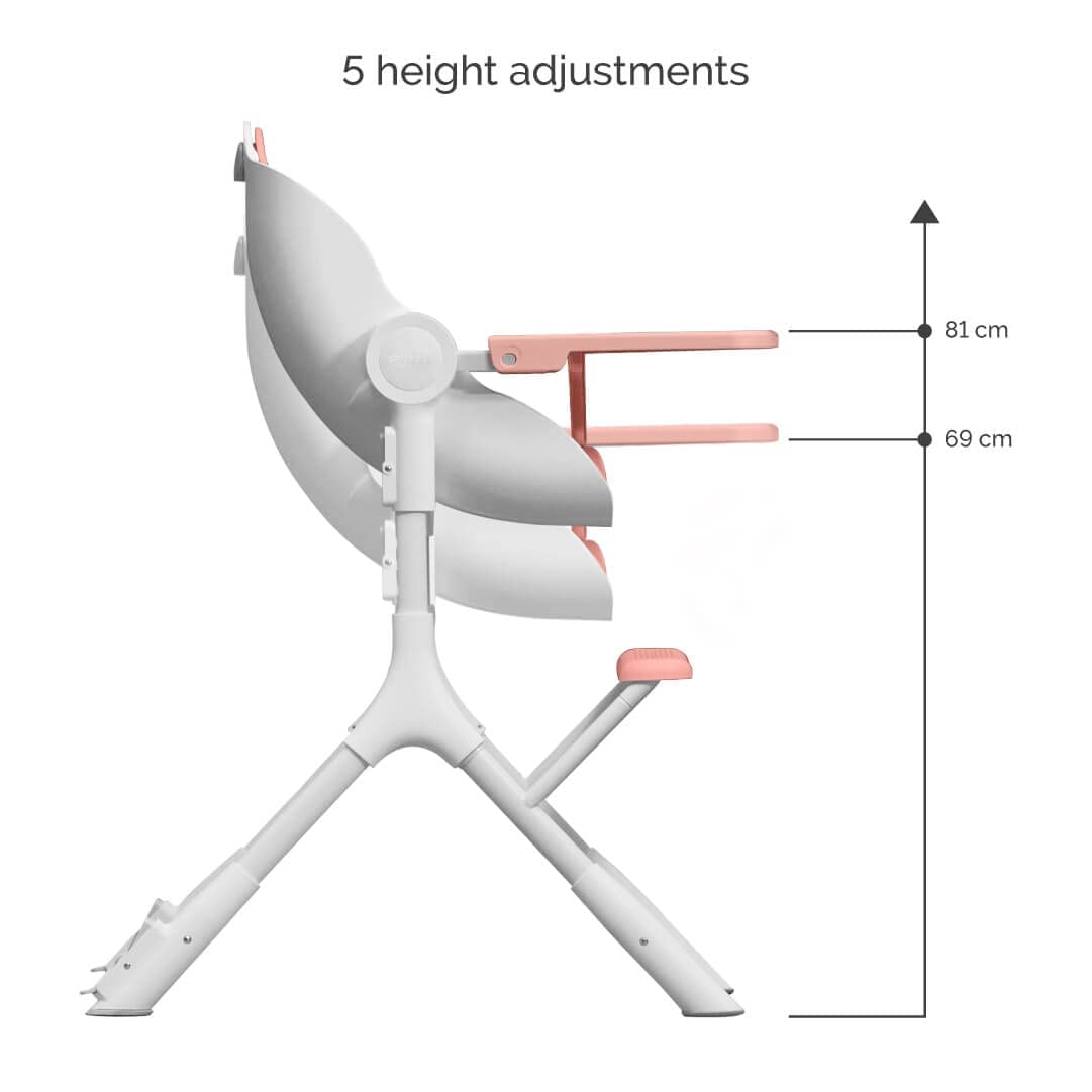 Oribel Cocoon Z High Chair & Baby Lounger - Adjustable Infant Feeding Chair for Babies & Toddlers (Cotton Candy Pink) | Perfect for Dining, Playtime & Relaxation at Home