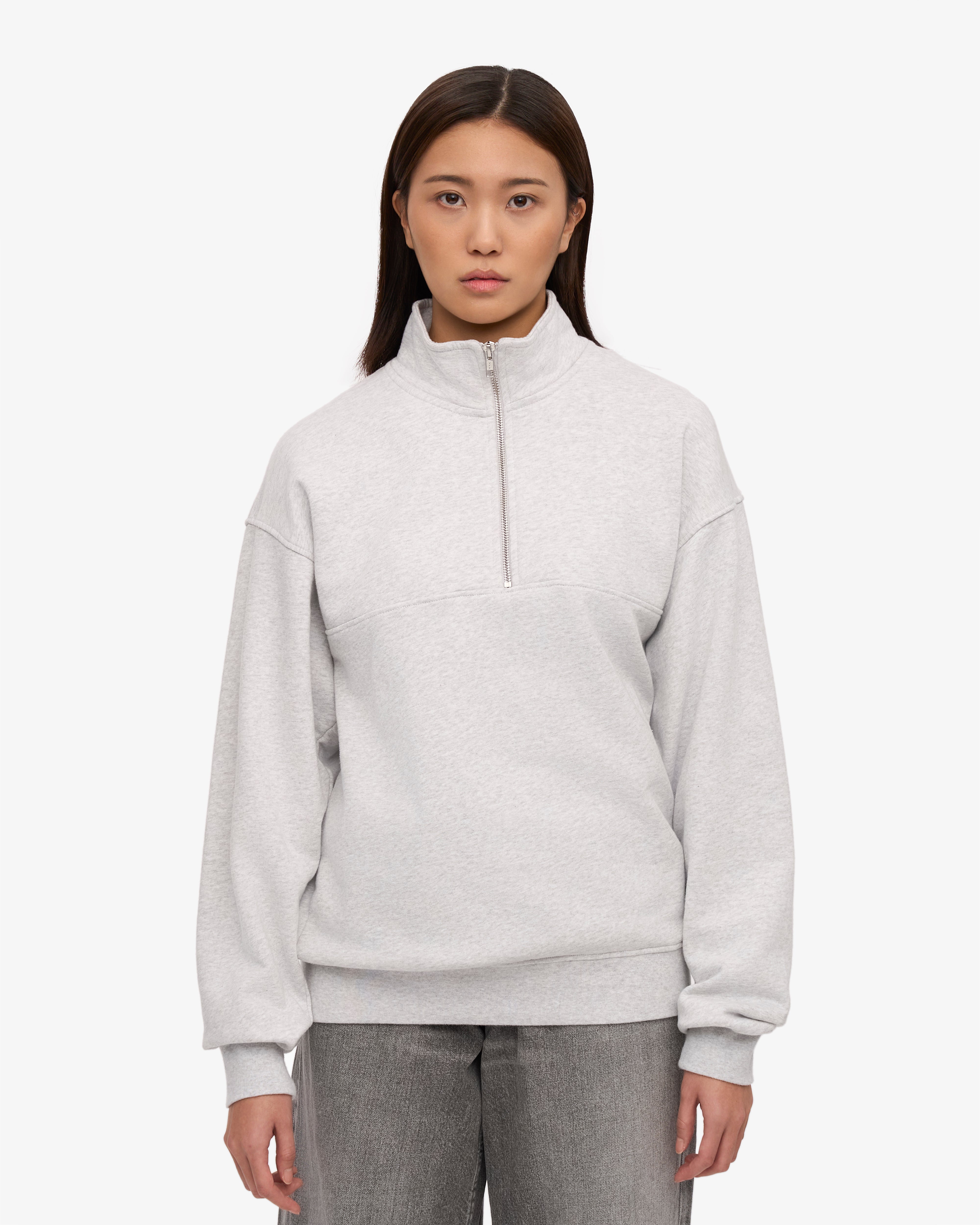Organic Quarter Zip Sweater for Men & Women | Soft & Warm Snow Melange Pullover | Perfect for Winter Outdoors, Hiking & Casual Wear