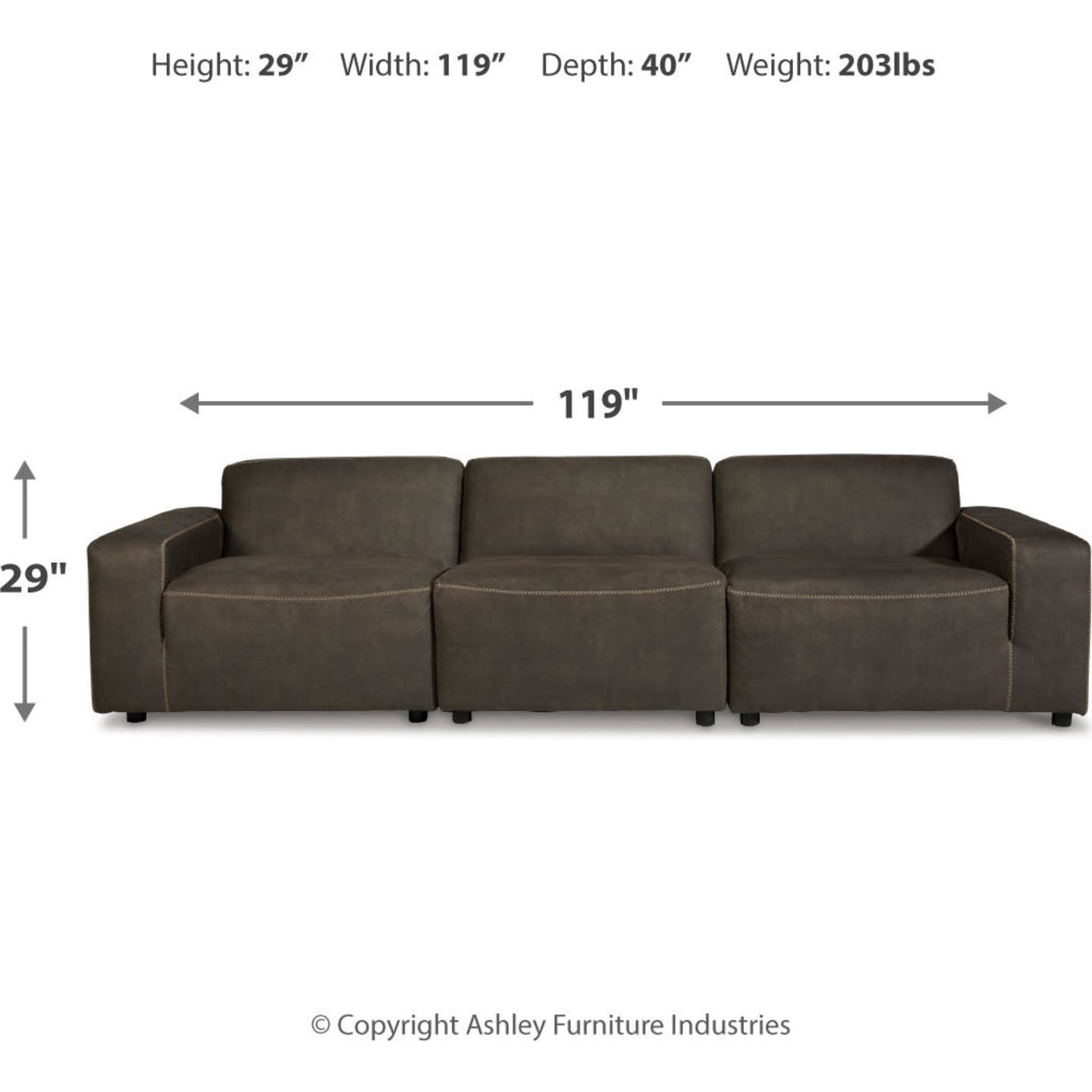 Allena 3-Piece Modular Sectional Sofa Set - Modern L-Shaped Living Room Couch with Reversible Chaise for Small Spaces, Apartments & Family Gatherings
