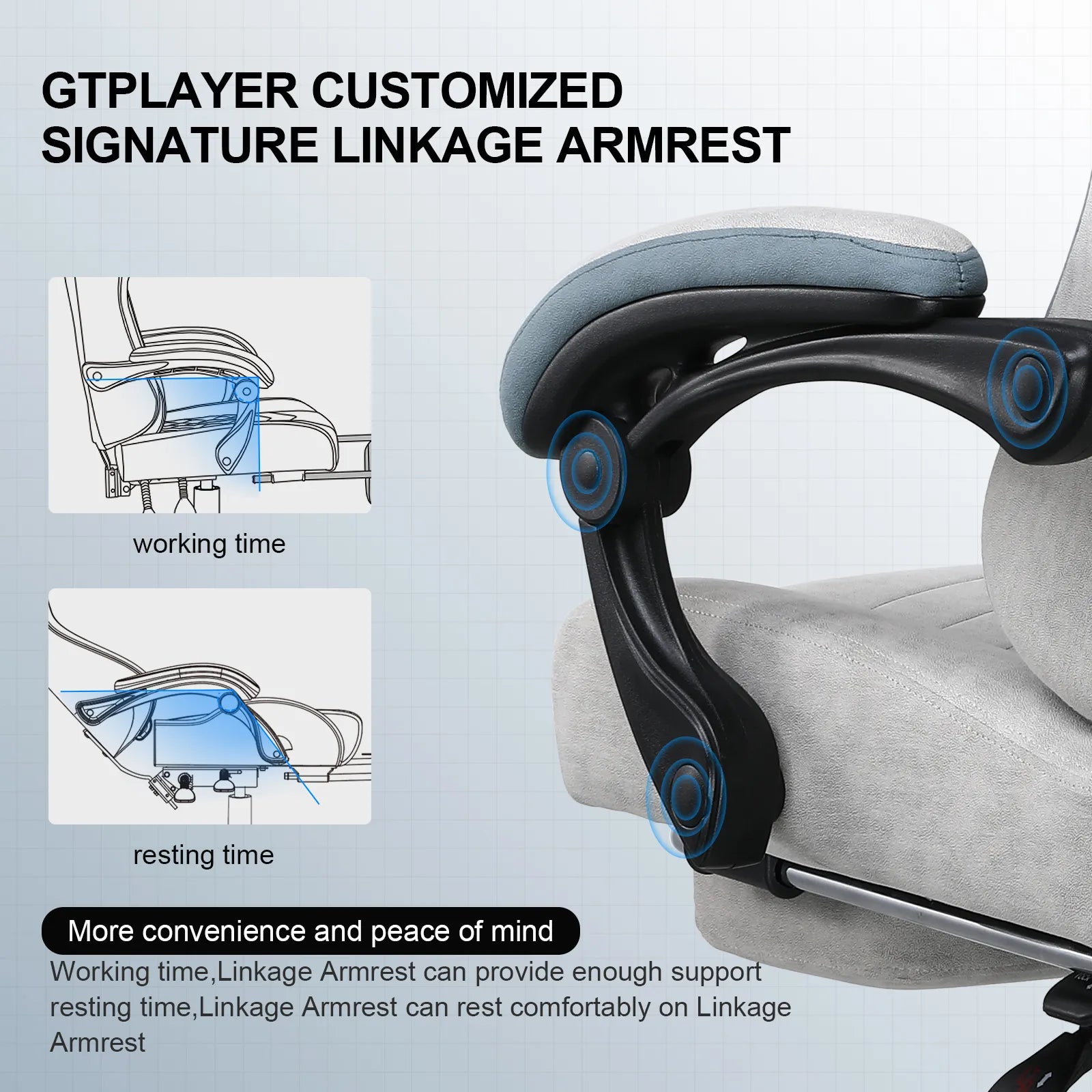 Ergonomic Adjustable Footrest LR002 - Comfortable Under Desk Foot Rest for Home & Office - Improve Posture & Reduce Fatigue While Working or Gaming
