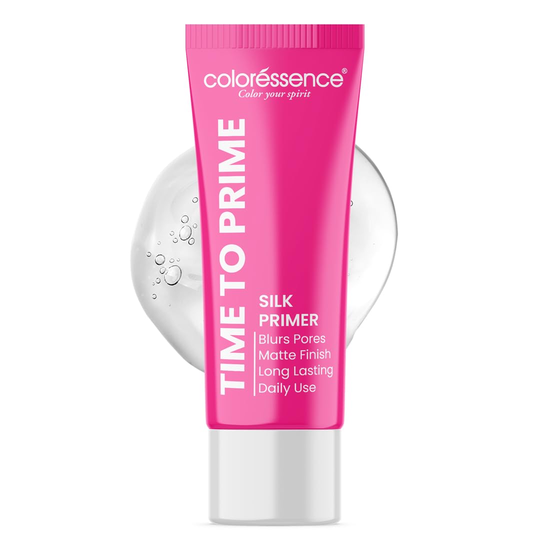 Coloressence Time to Prime Makeup Silk Primer - Lightweight, Non-Greasy Face Primer with Vitamin E & Wheatgerm Oil for Moisturization, Glow & Pore Blurring | Matte Finish Foundation Base | Perfect for Daily Wear, Special Occasions & Photo Shoots