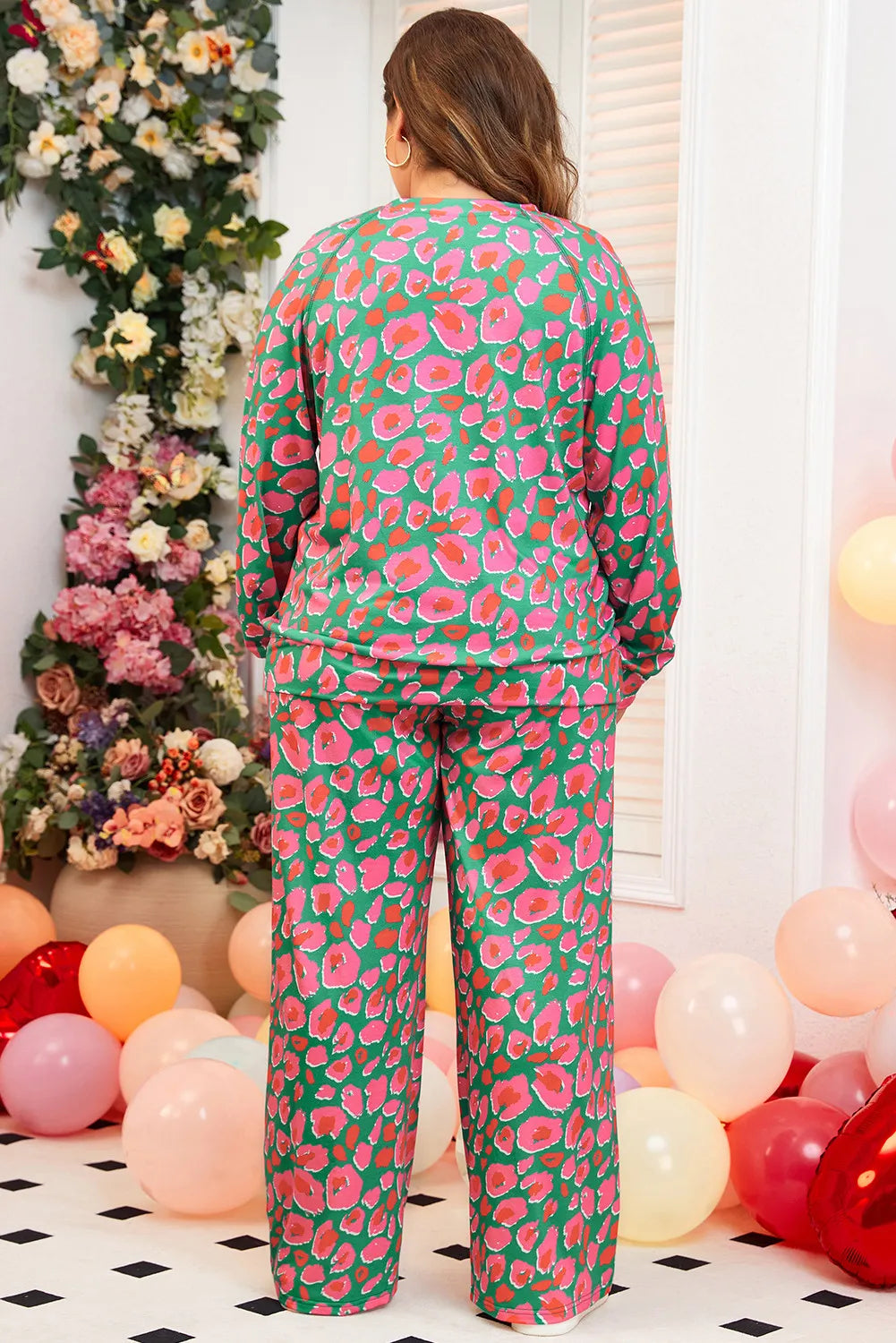 Plus Size Long Sleeve Loungewear Set - Women's Cozy Lounge Pants & Top Outfit for Home Relaxation, Yoga & Sleep - Soft Comfortable Casual Wear