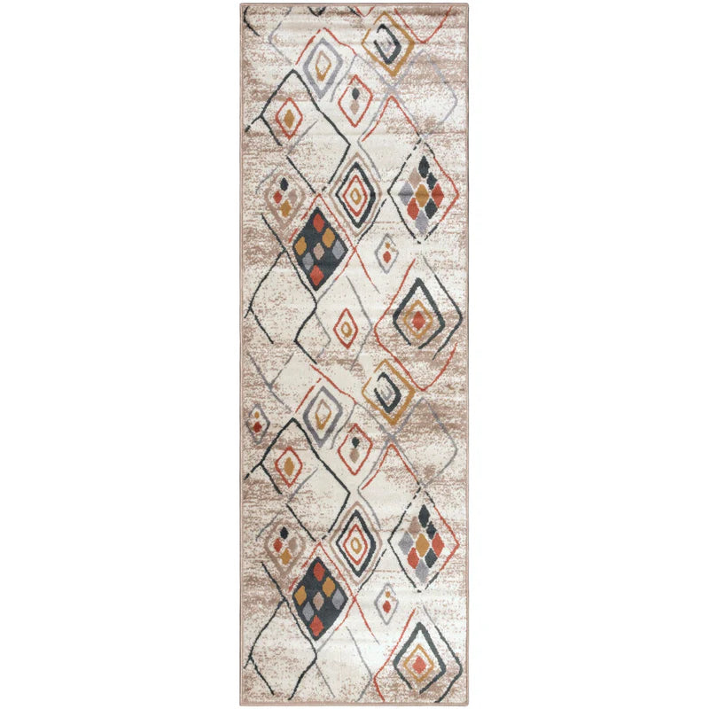 Southwestern Geometric Indoor Area Rug or Runner Rug - Boho Chic Home Decor for Living Room, Bedroom, or Entryway